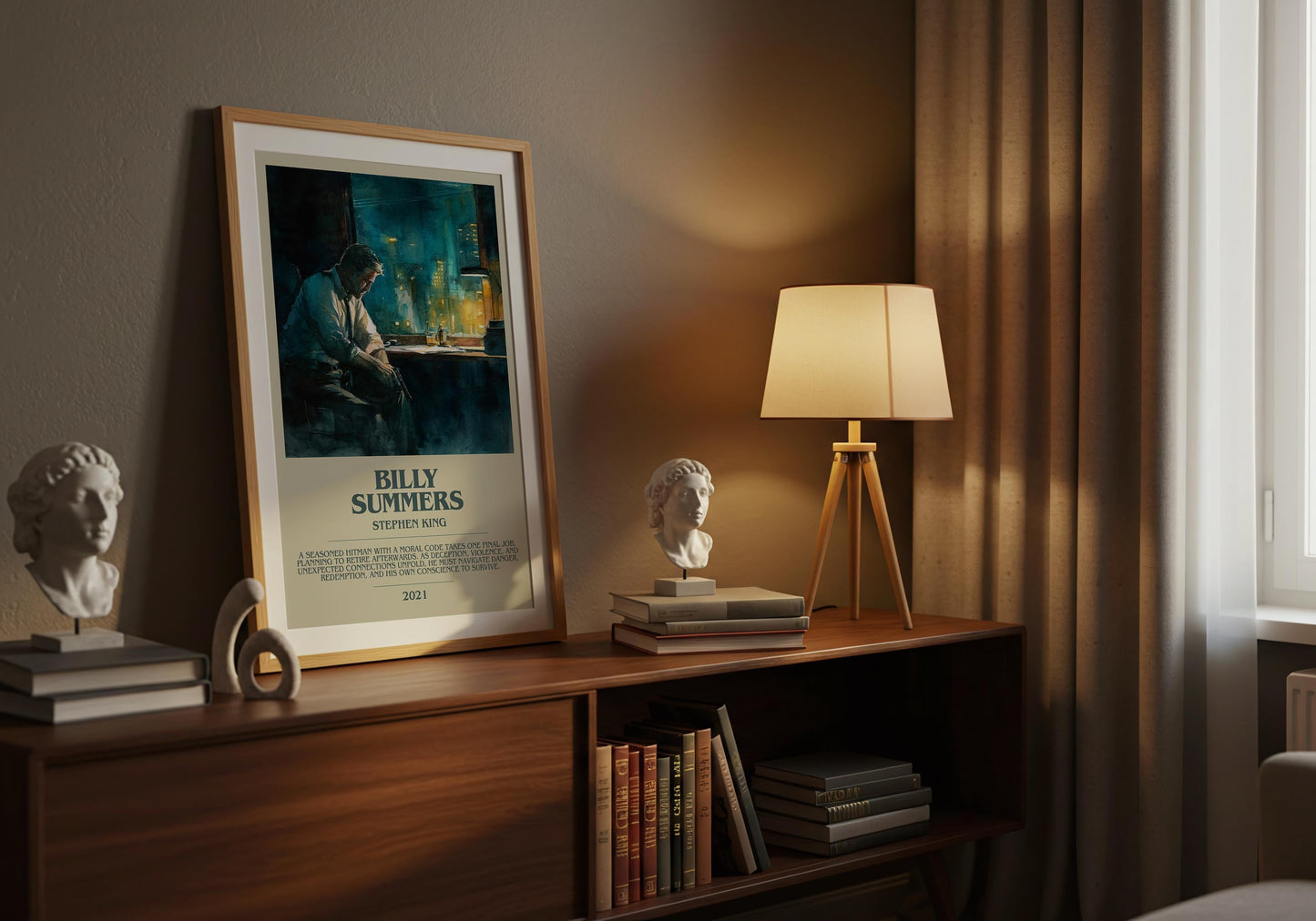 Billy Summers by Stephen King | Descriptive Book Poster | Modern