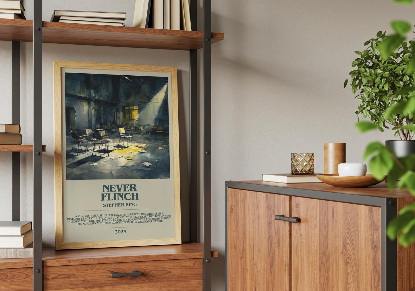 Never Flinch by Stephen King | Descriptive Book Poster | Modern