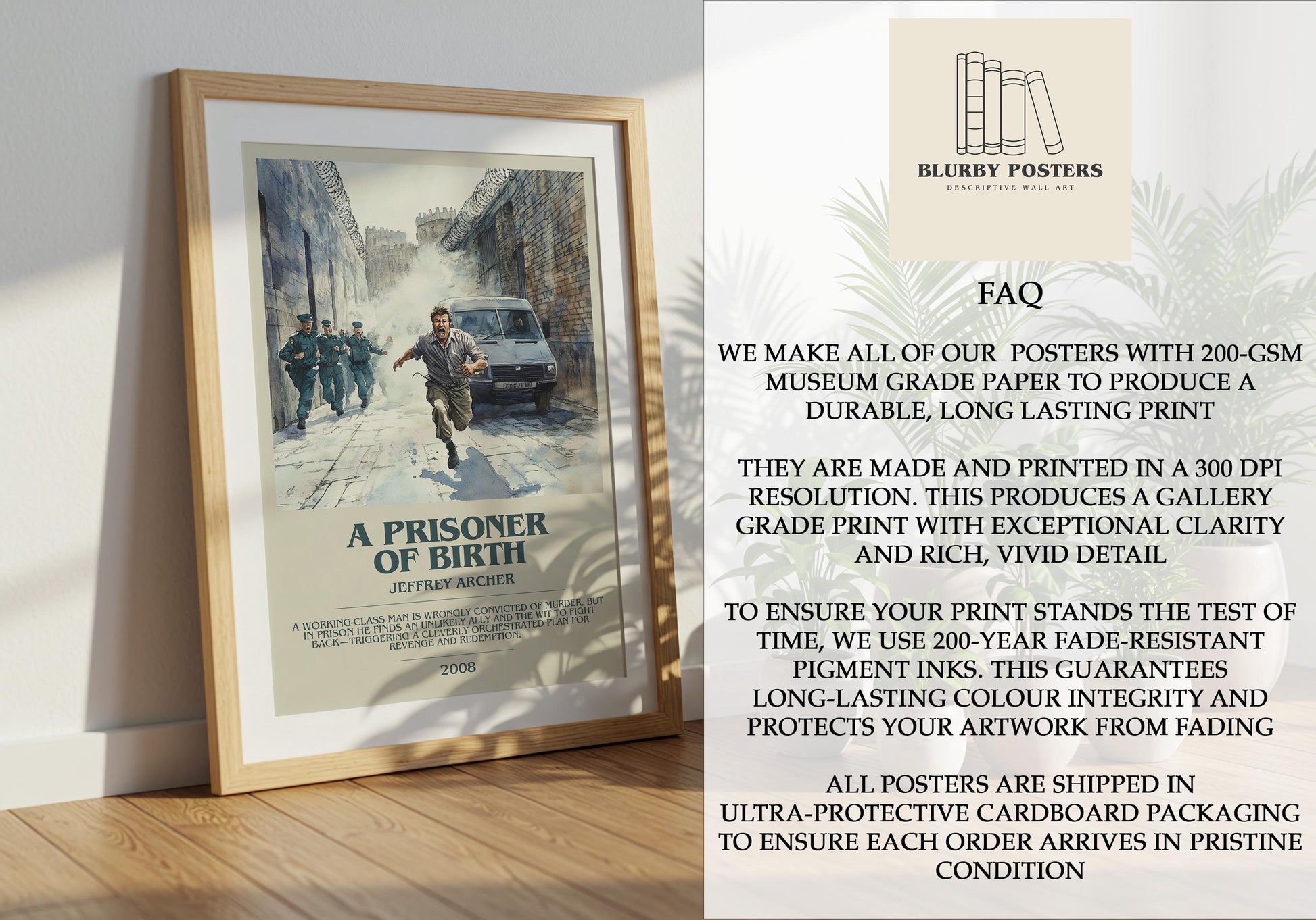 A Prisoner Of Birth by Jeffrey Archer | Descriptive Book Poster | Modern