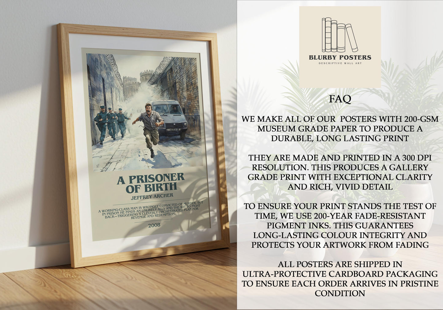 A Prisoner Of Birth by Jeffrey Archer | Descriptive Book Poster | Modern