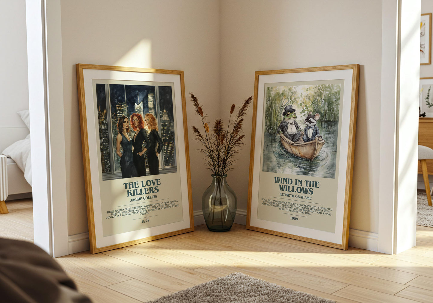 The Love Killers by Jackie Collins Descriptive Poster Print. Free Delivery Wall Art Author & Blurb Book Artwork Novel
