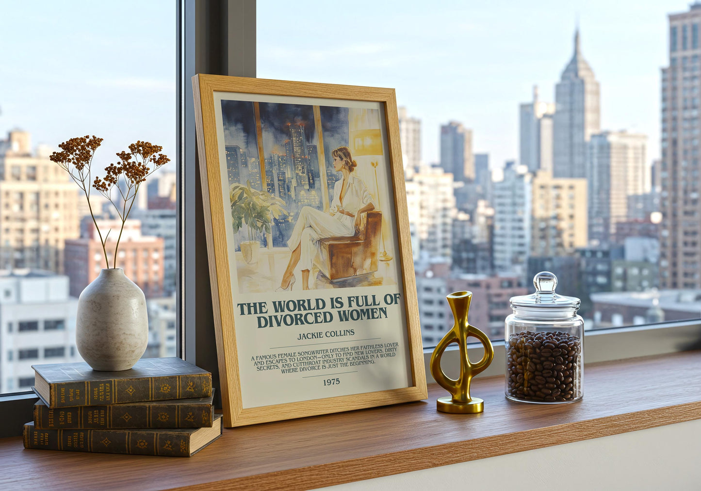 The World Is Full Of Divorced Women by Jackie Collins | Descriptive Book Poster | Modern