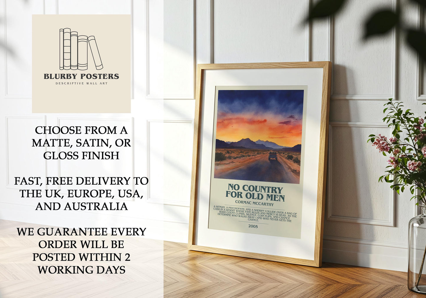 No Country For Old Men by Cormac McCarthy | Descriptive Book Poster | Modern