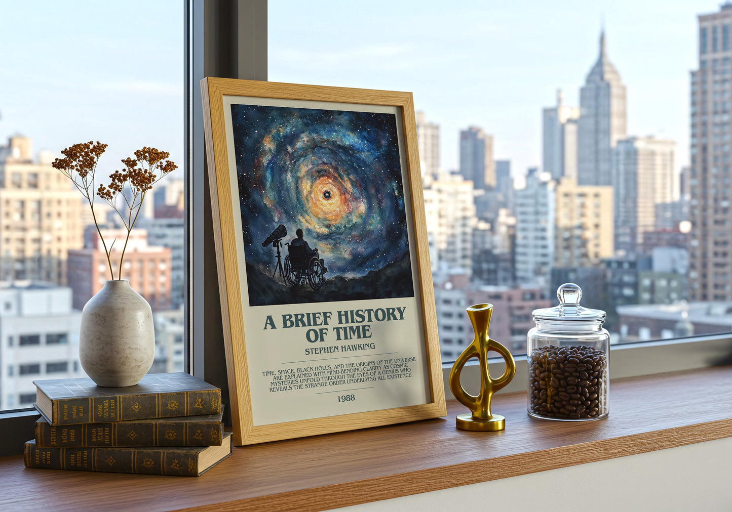 A Brief History Of Time by Stephen Hawking | Descriptive Book Poster | Modern