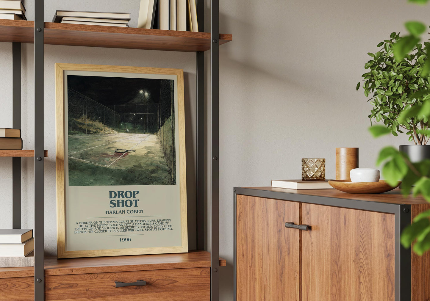 Drop Shot by Harlan Coben | Descriptive Book Poster | Modern