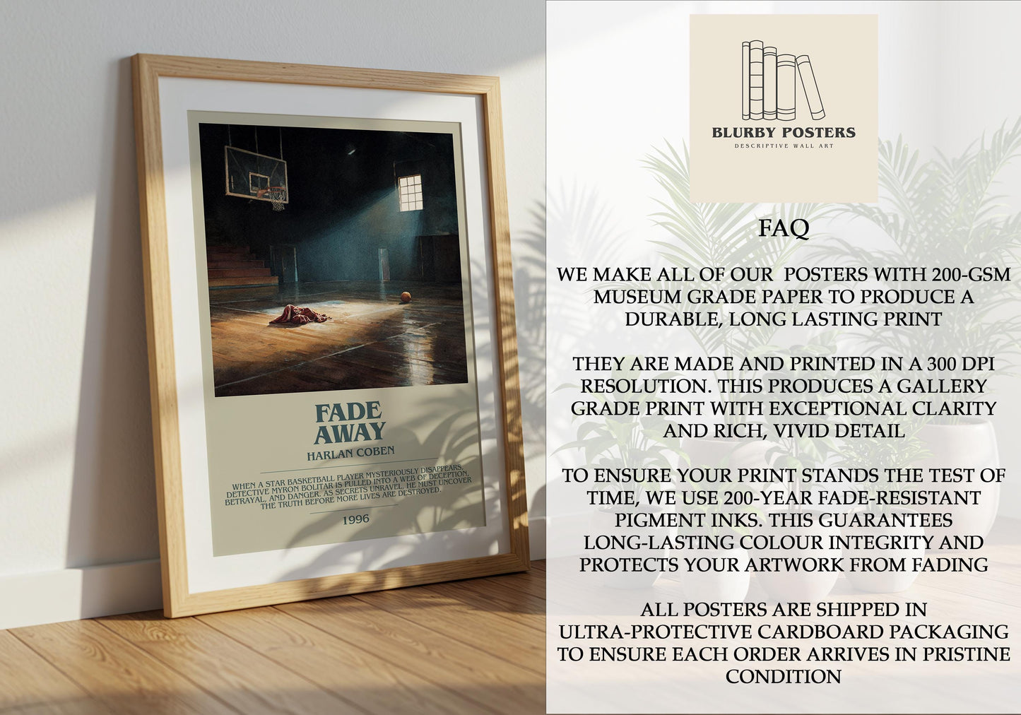 Fade Away by Harlan Coben | Descriptive Book Poster | Modern