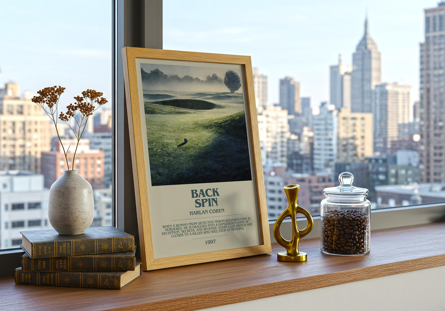 Back Spin by Harlan Coben | Descriptive Book Poster | Modern