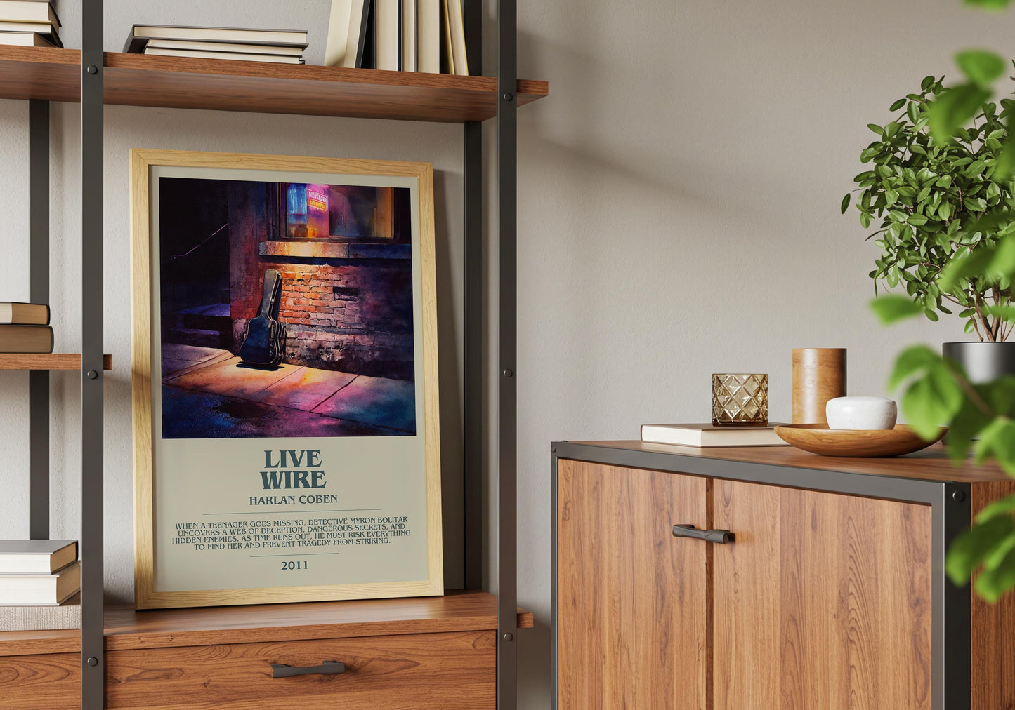 Live Wire by Harlan Coben | Descriptive Book Poster | Modern