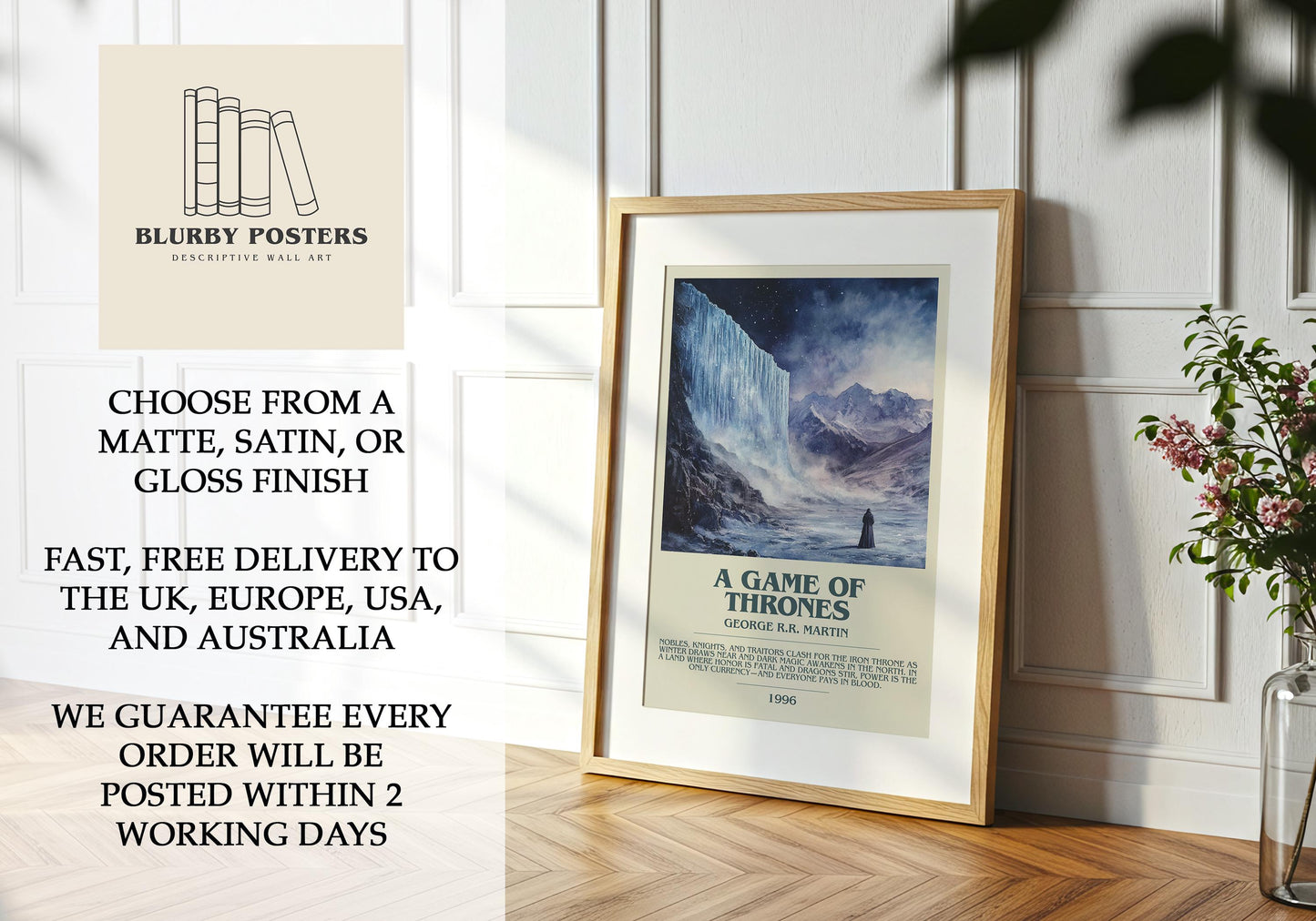 A Game Of Thrones by George R.R. Martin | Descriptive Book Poster | Modern