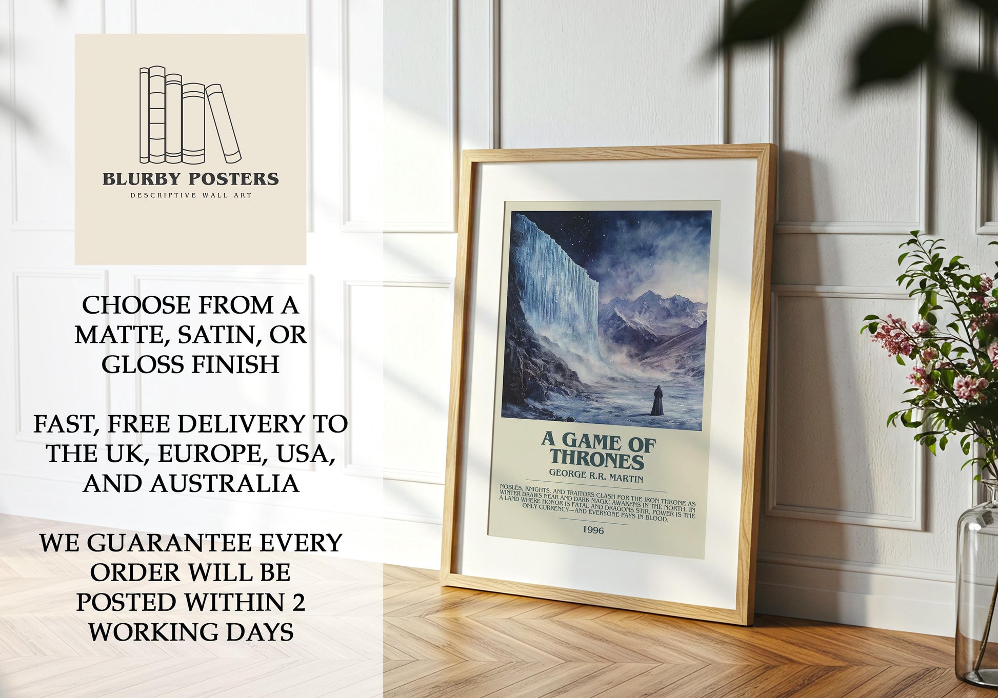 A Game Of Thrones by George R.R. Martin | Descriptive Book Poster | Modern