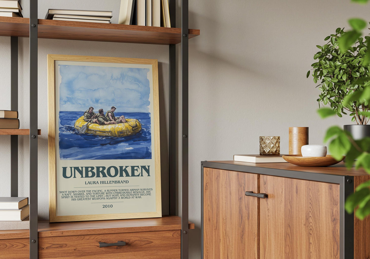Unbroken by Laura Hillenbrand | Descriptive Book Poster | Modern
