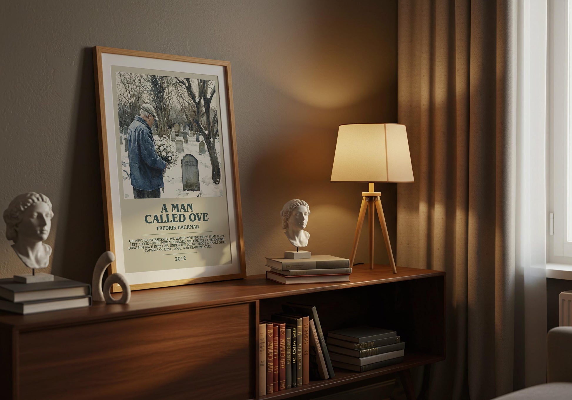 A Man Called Ove by Fredrick Backman | Descriptive Book Poster | Modern