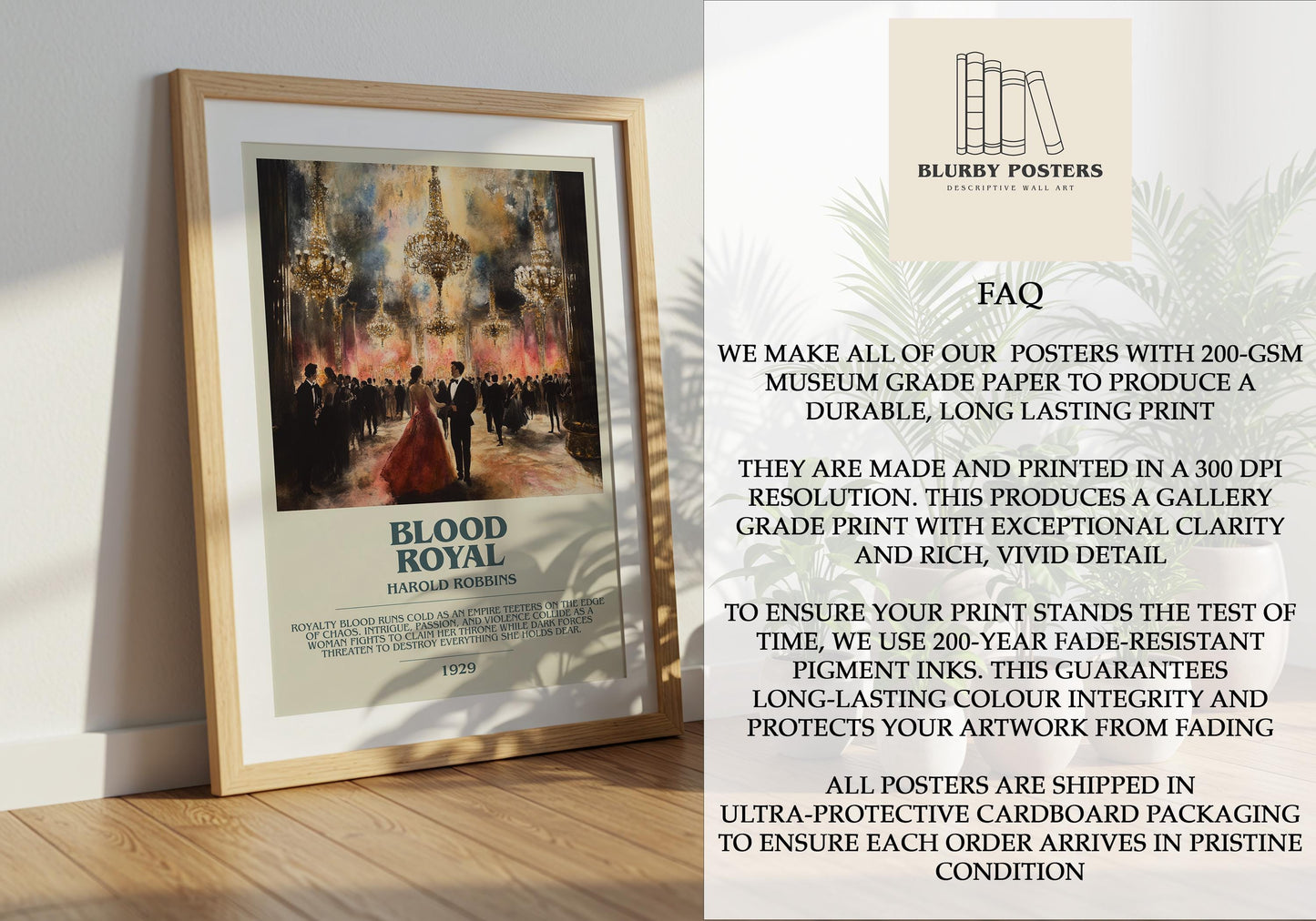 Blood Royal by Harold Robbins | Descriptive Book Poster | Modern