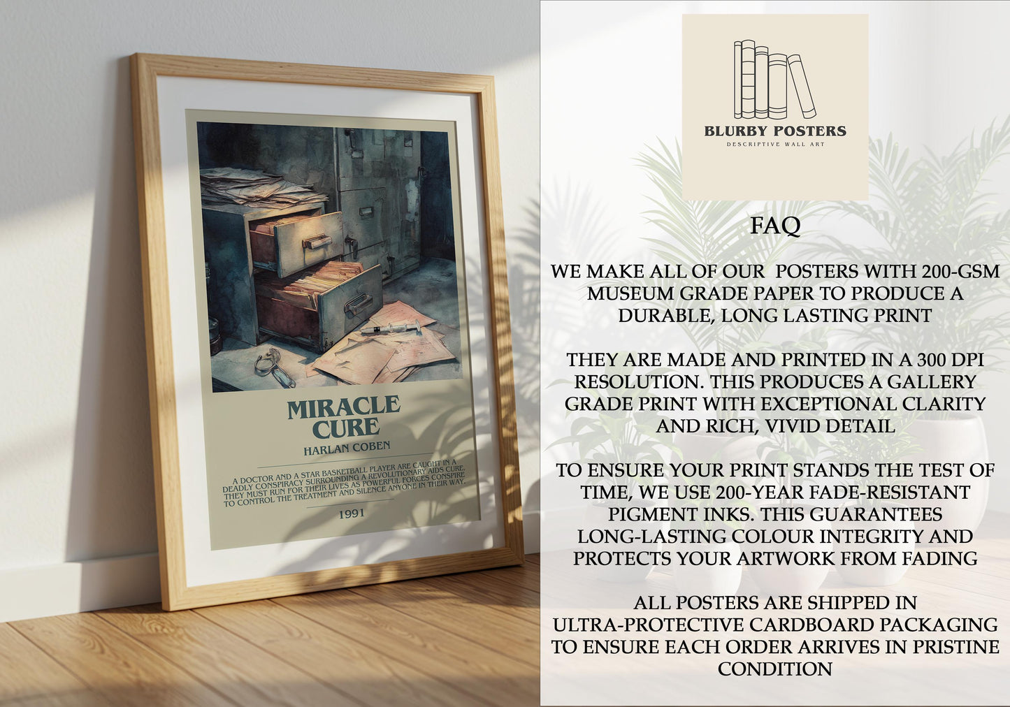 Miracle Cure by Harlan Coben | Descriptive Book Poster | Modern