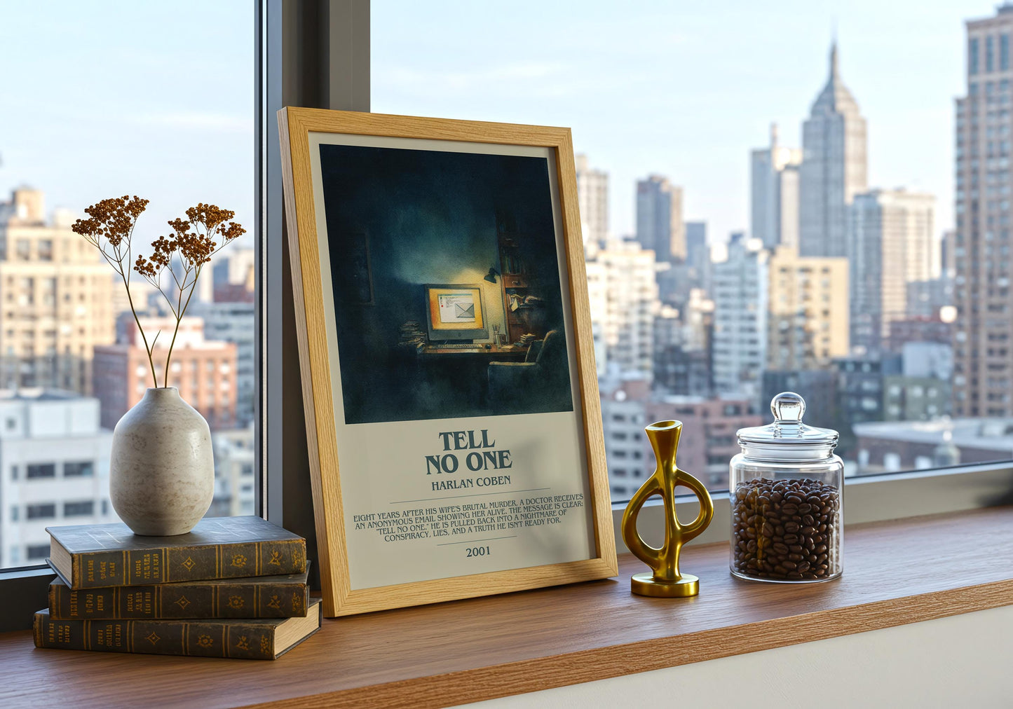 Tell No One by Harlan Coben | Descriptive Book Poster | Modern