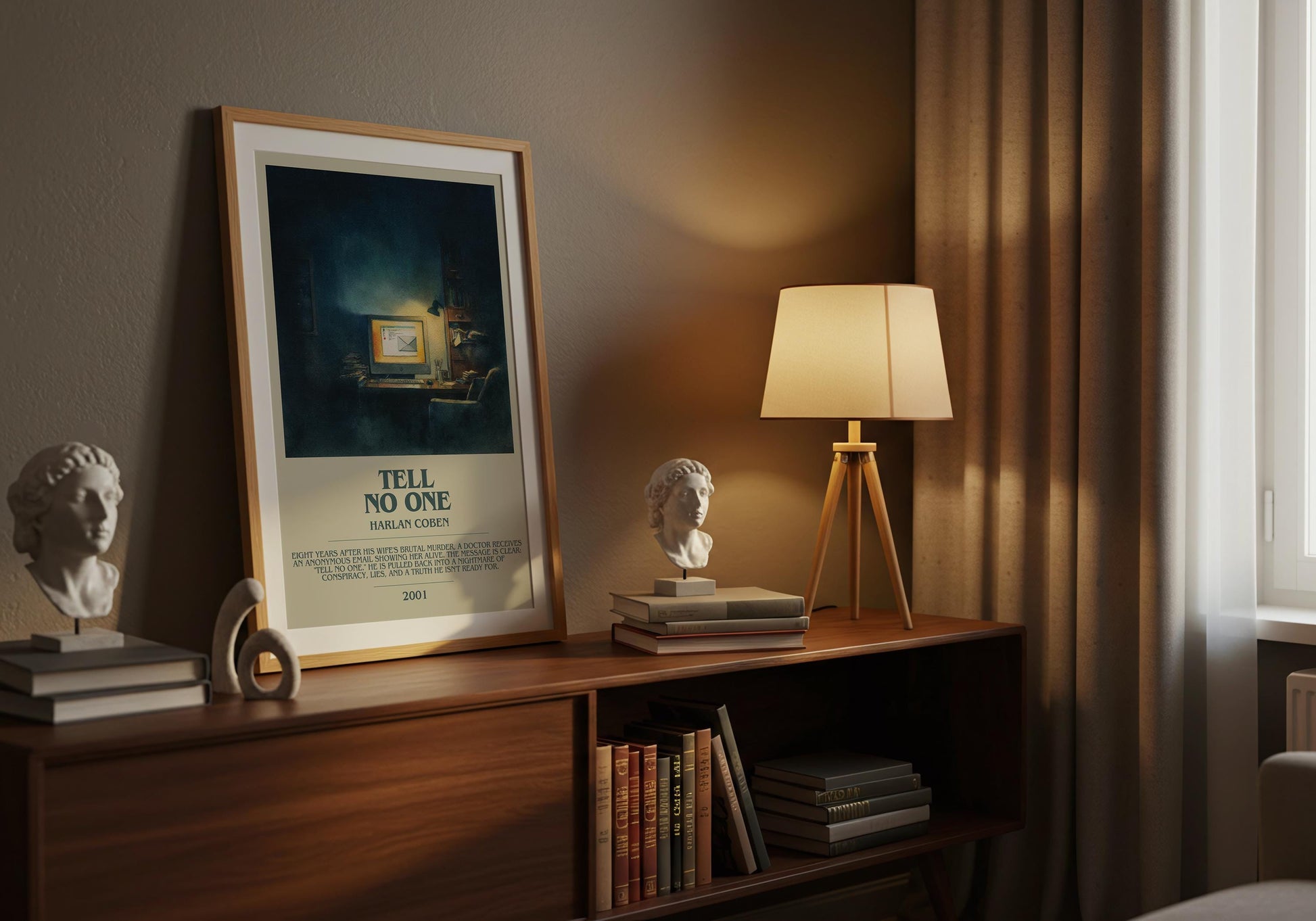 Tell No One by Harlan Coben | Descriptive Book Poster | Modern