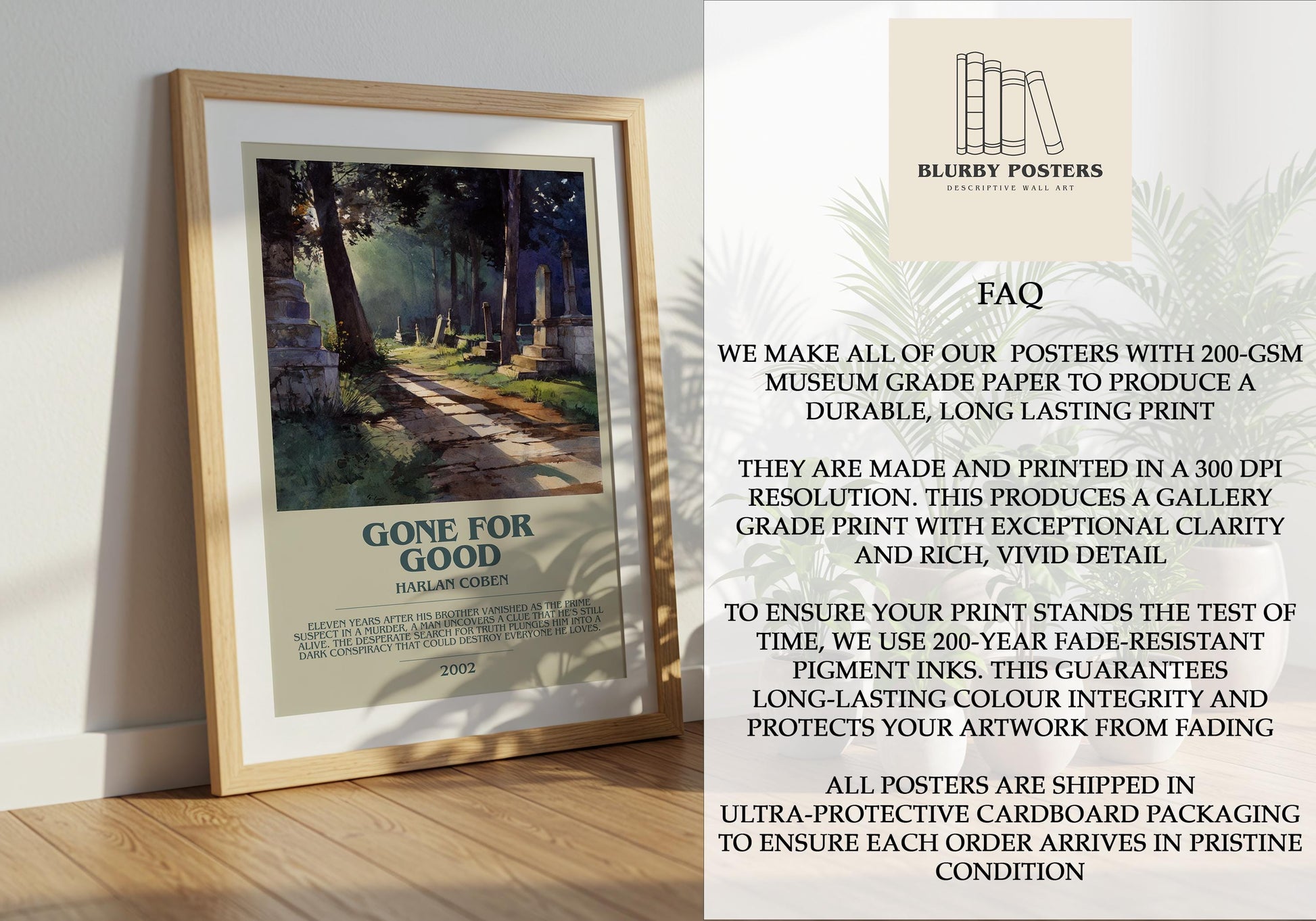 Gone For Good by Harlan Coben | Descriptive Book Poster | Modern