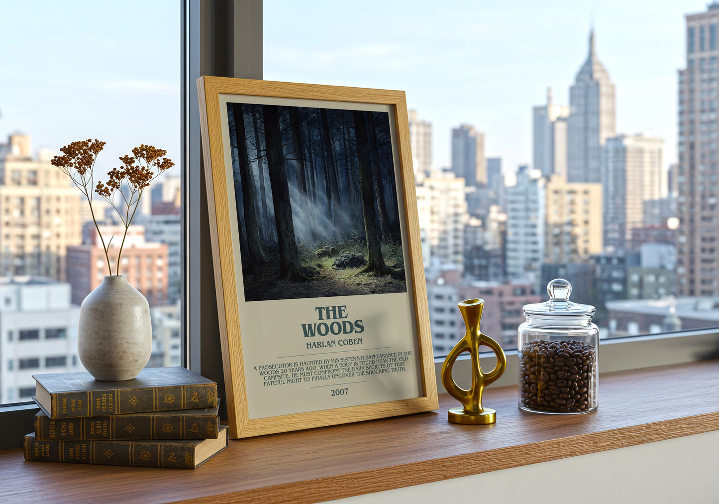 The Woods by Harlan Coben | Descriptive Book Poster | Modern