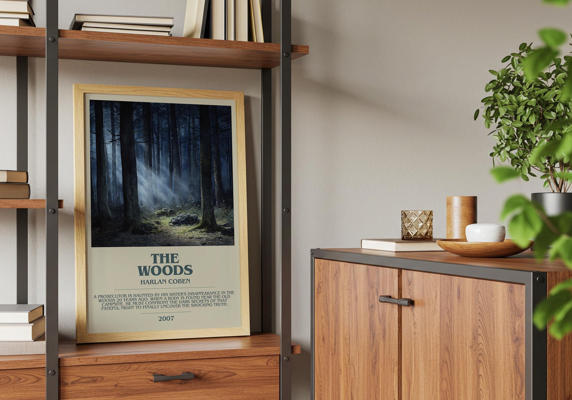 The Woods by Harlan Coben | Descriptive Book Poster | Modern