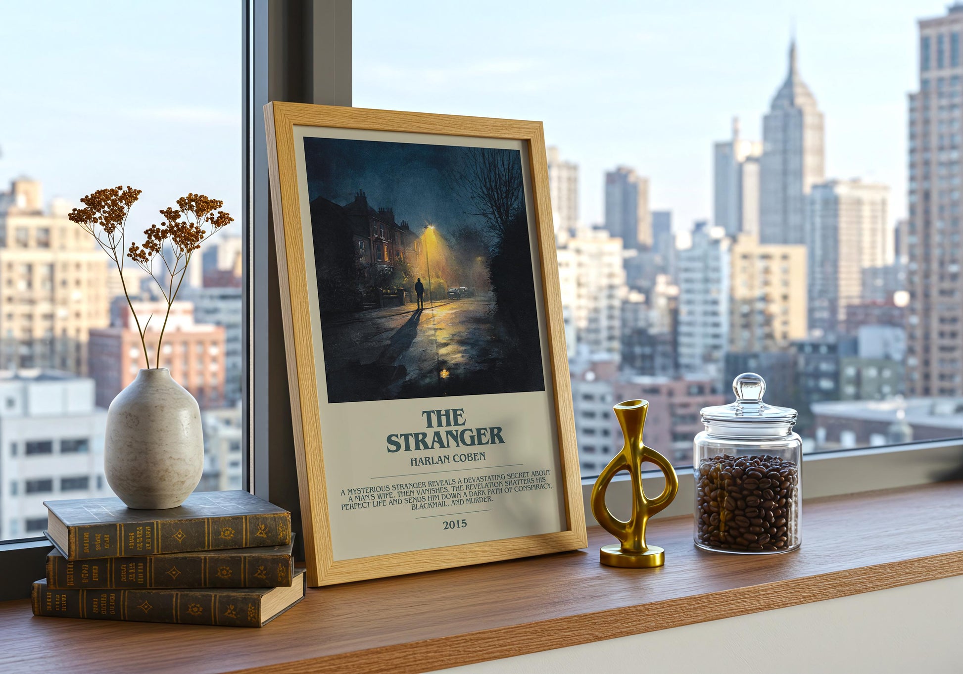 The Stranger by Harlan Coben | Descriptive Book Poster | Modern