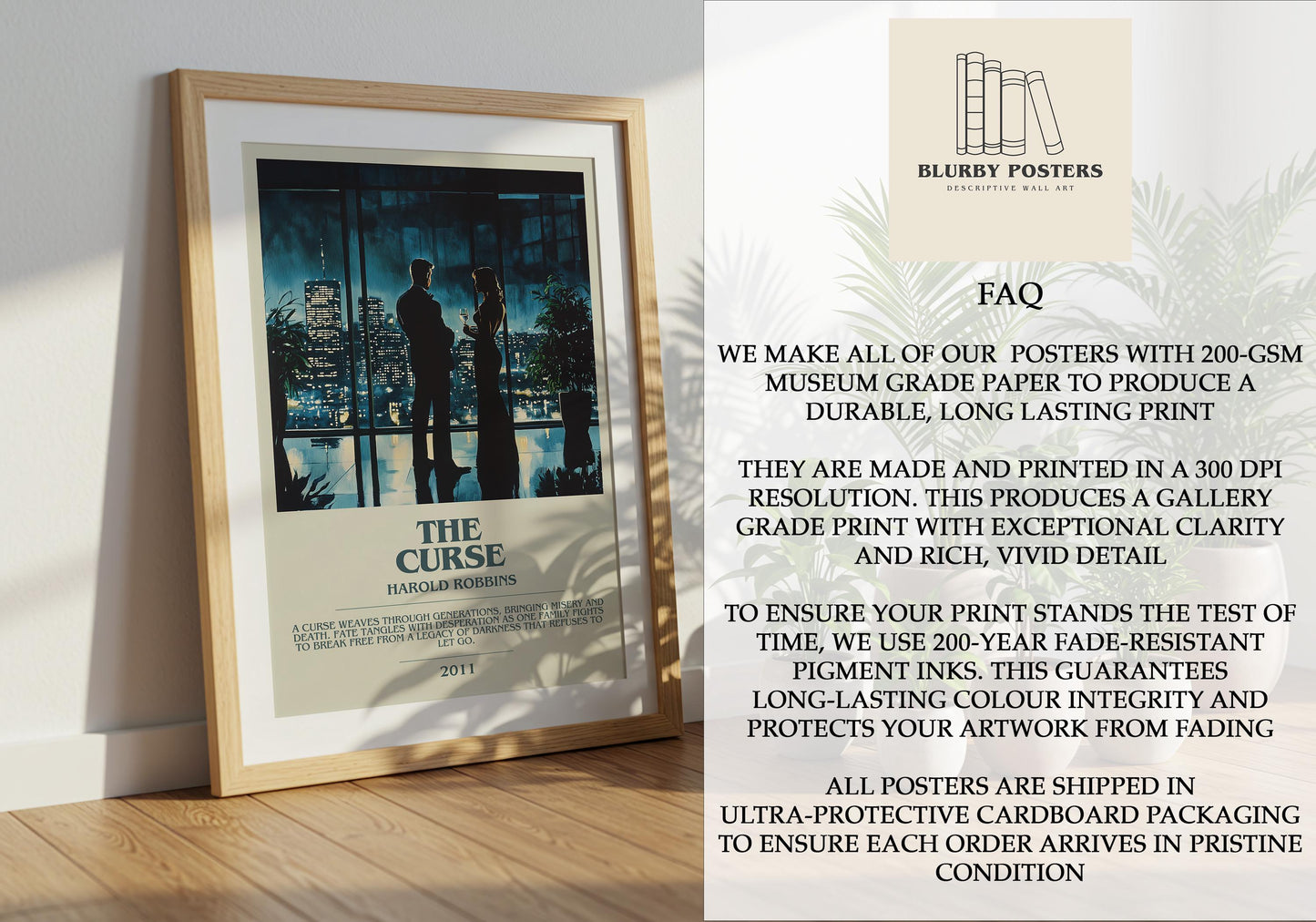 The Curse by Harold Robbins | Descriptive Book Poster | Modern