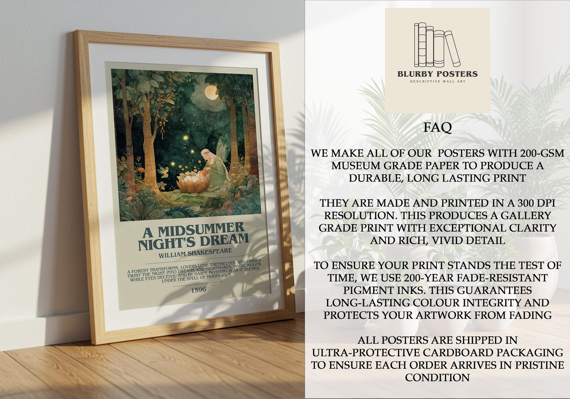 A Midsummer Nights Dream by William Shakespeare | Descriptive Book Poster | Modern