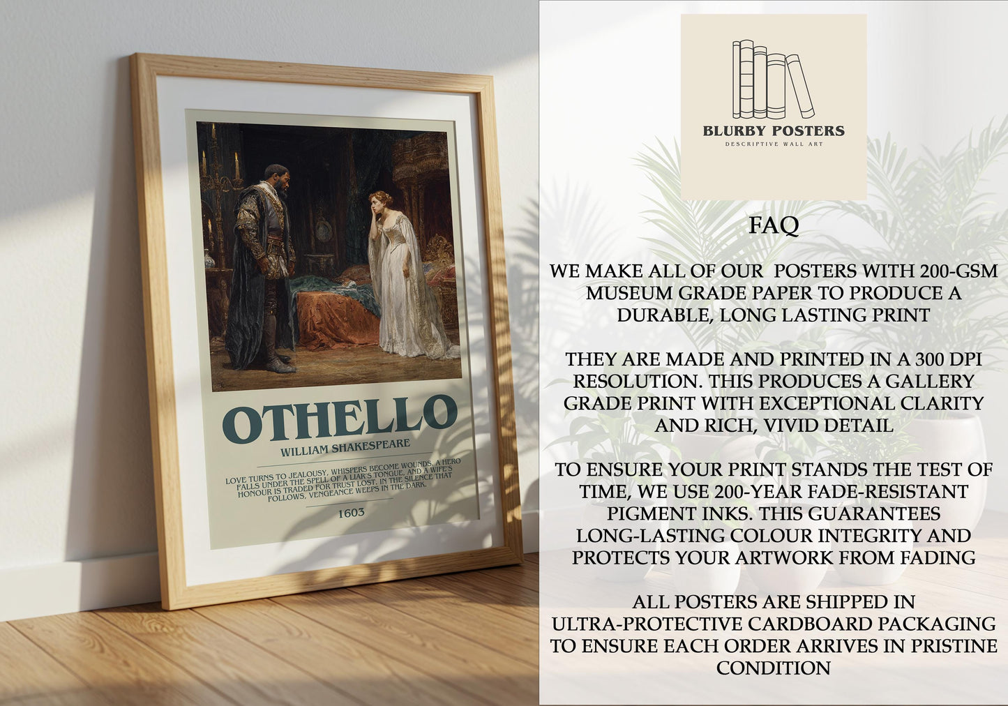 Othello by William Shakespeare | Descriptive Book Poster | Modern