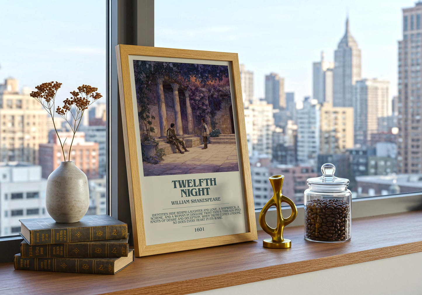 Twelfth Night by William Shakespeare | Descriptive Book Poster | Modern