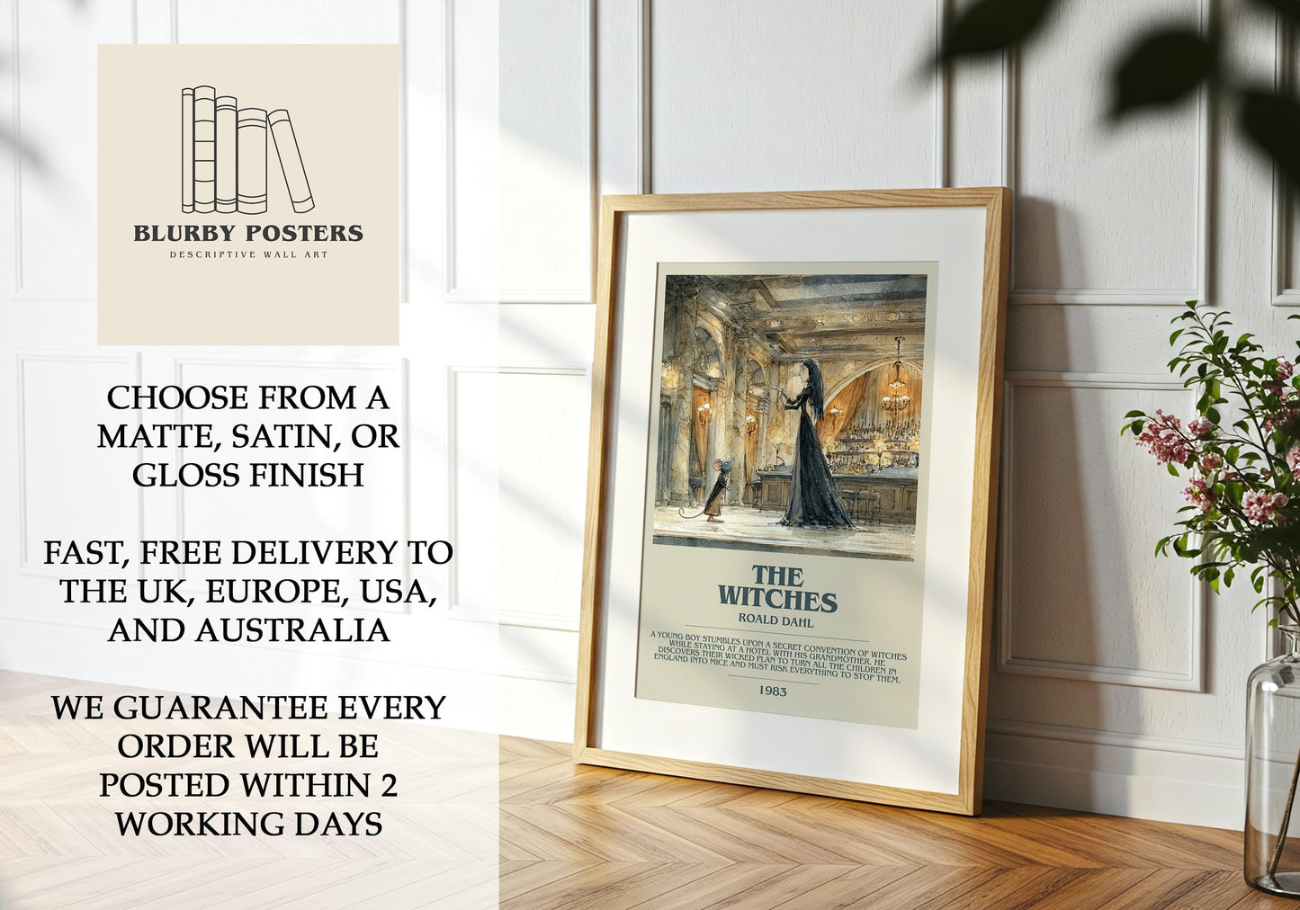 The Witches by Roald Dahl | Descriptive Book Poster | Modern