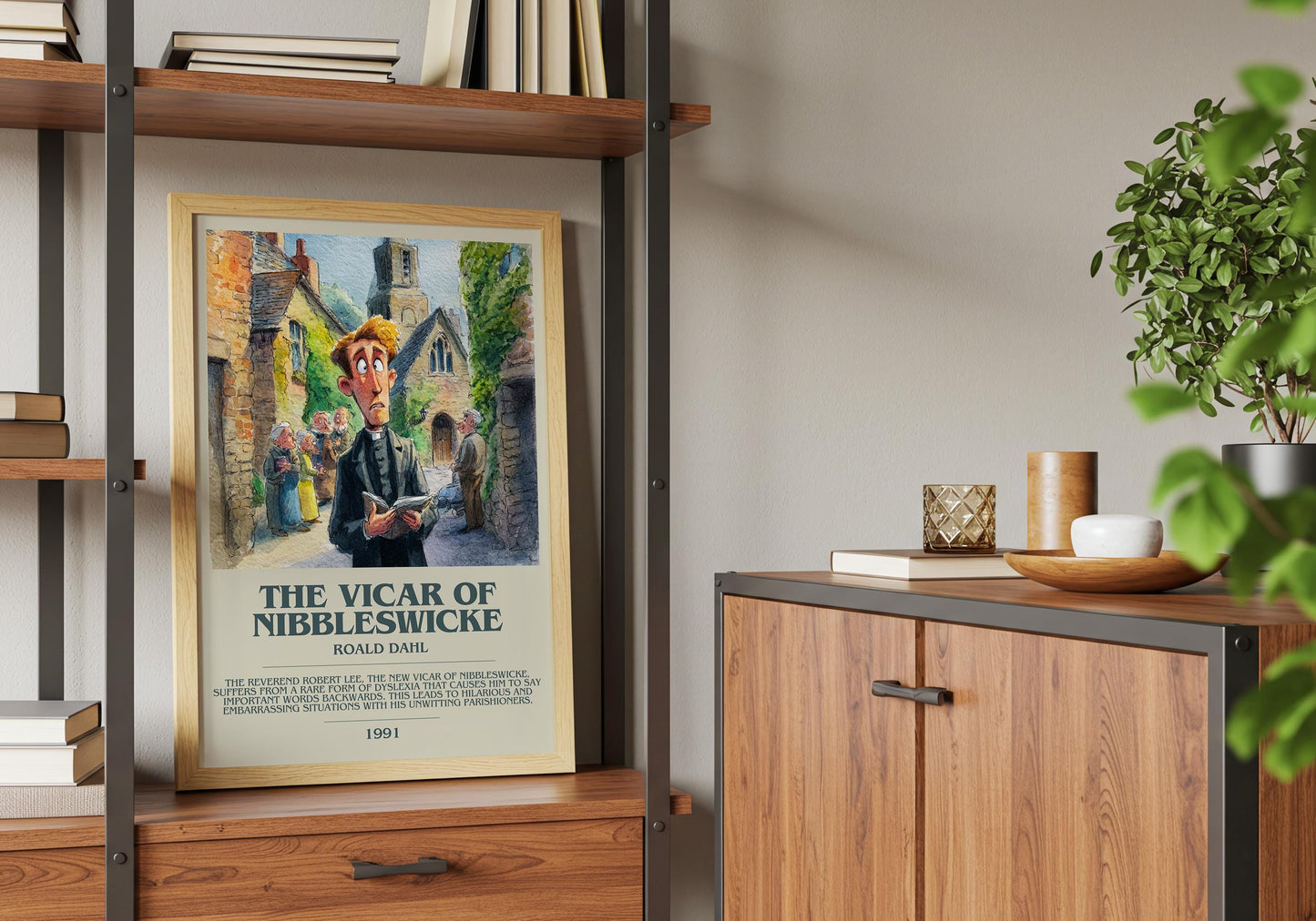 The Vicar Of Nibbleswicke by Roald Dahl | Descriptive Book Poster | Modern