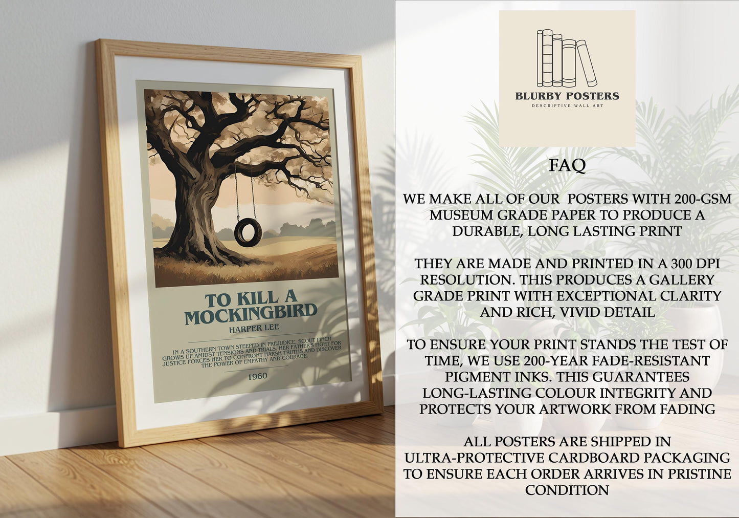 To Kill A Mockingbird by Harper Lee | Descriptive Book Poster | Modern