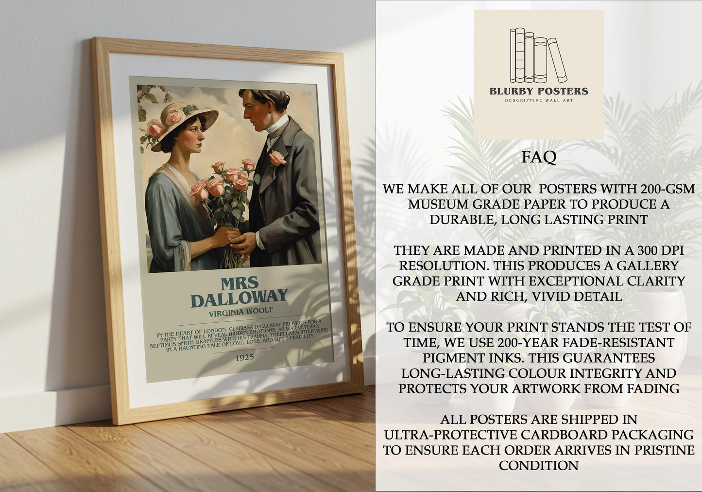 Mrs Dalloway by Virginia Woolf | Descriptive Book Poster | Modern