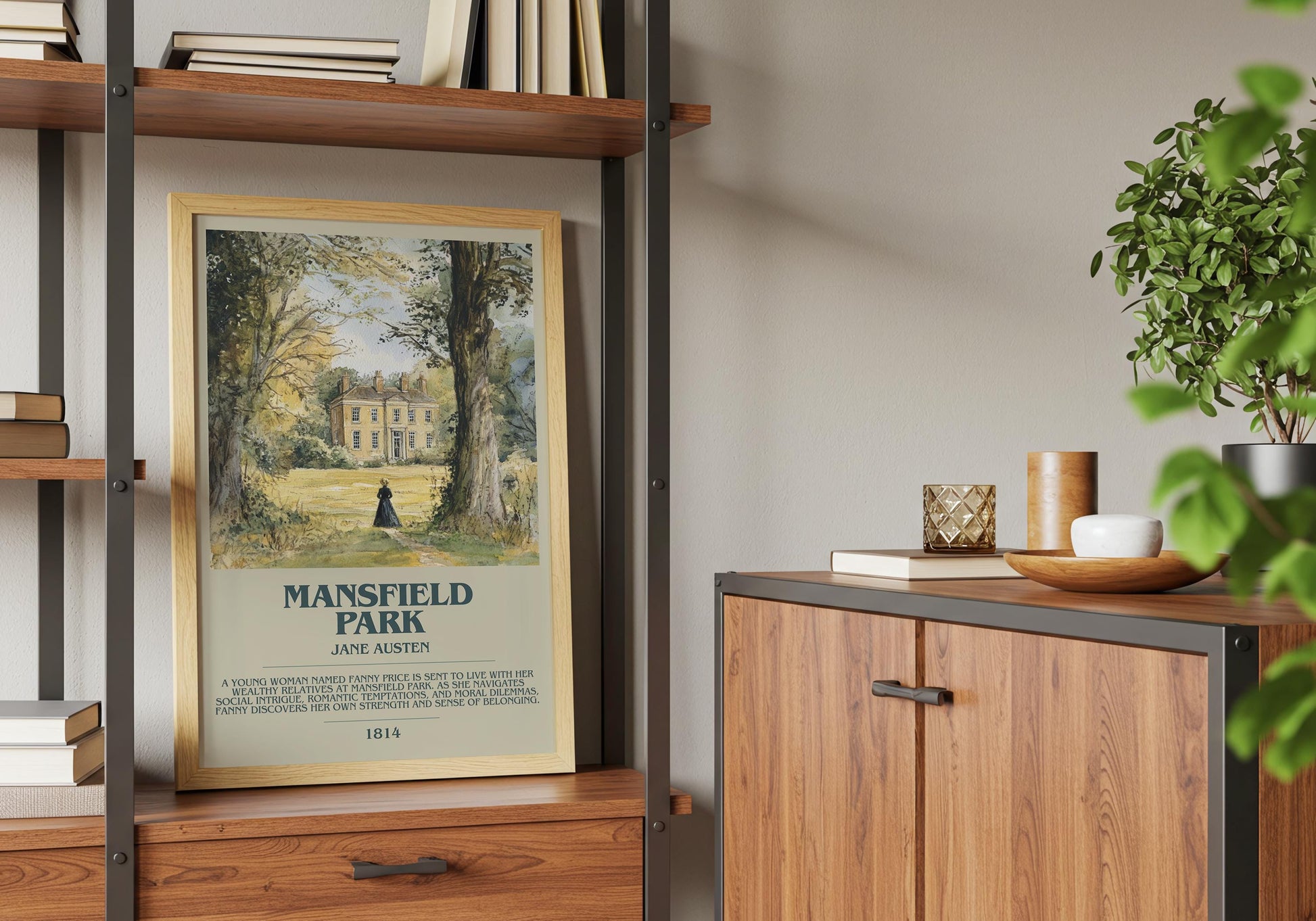Mansfield Park by Jane Austen | Descriptive Book Poster | Modern