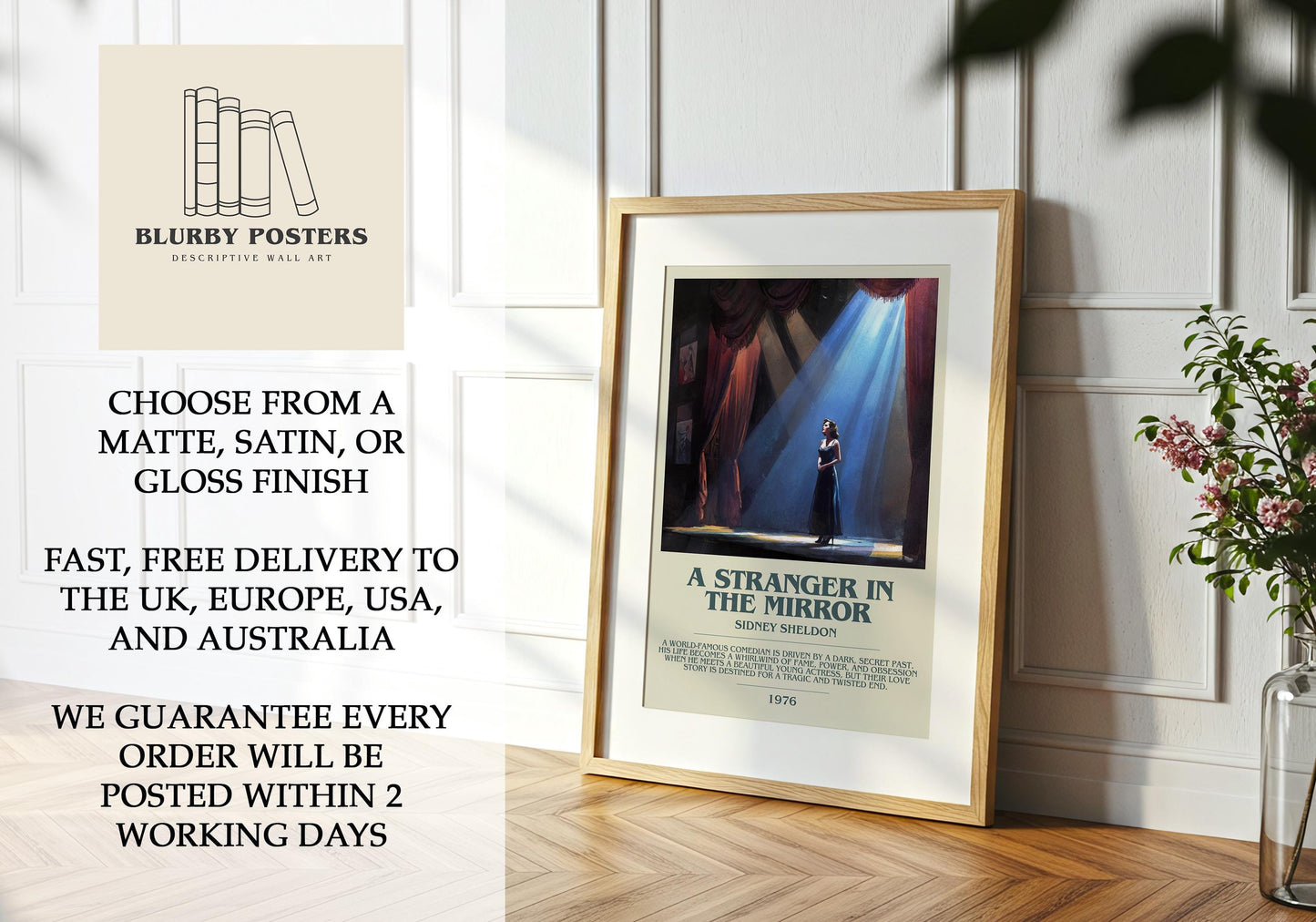 A Stranger In The Mirror by Sidney Sheldon | Descriptive Book Poster | Modern