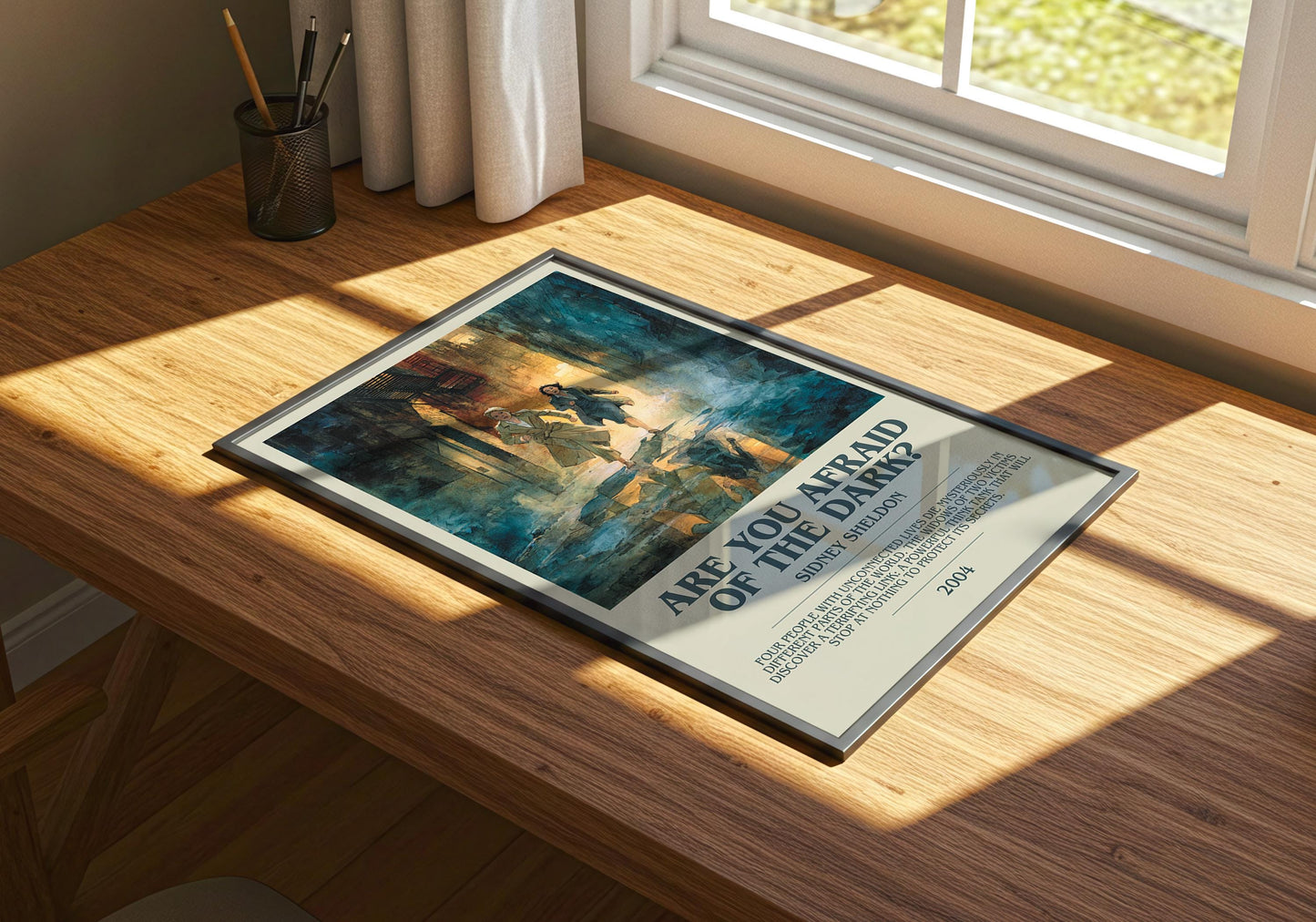 Are You Afraid Of The Dark by Sidney Sheldon | Descriptive Book Poster | Modern