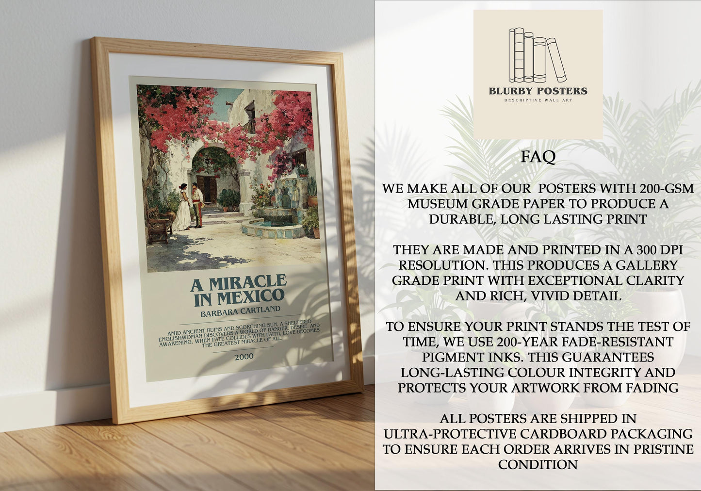 A Miracle In Mexico by Barbara Cartland | Descriptive Book Poster | Modern