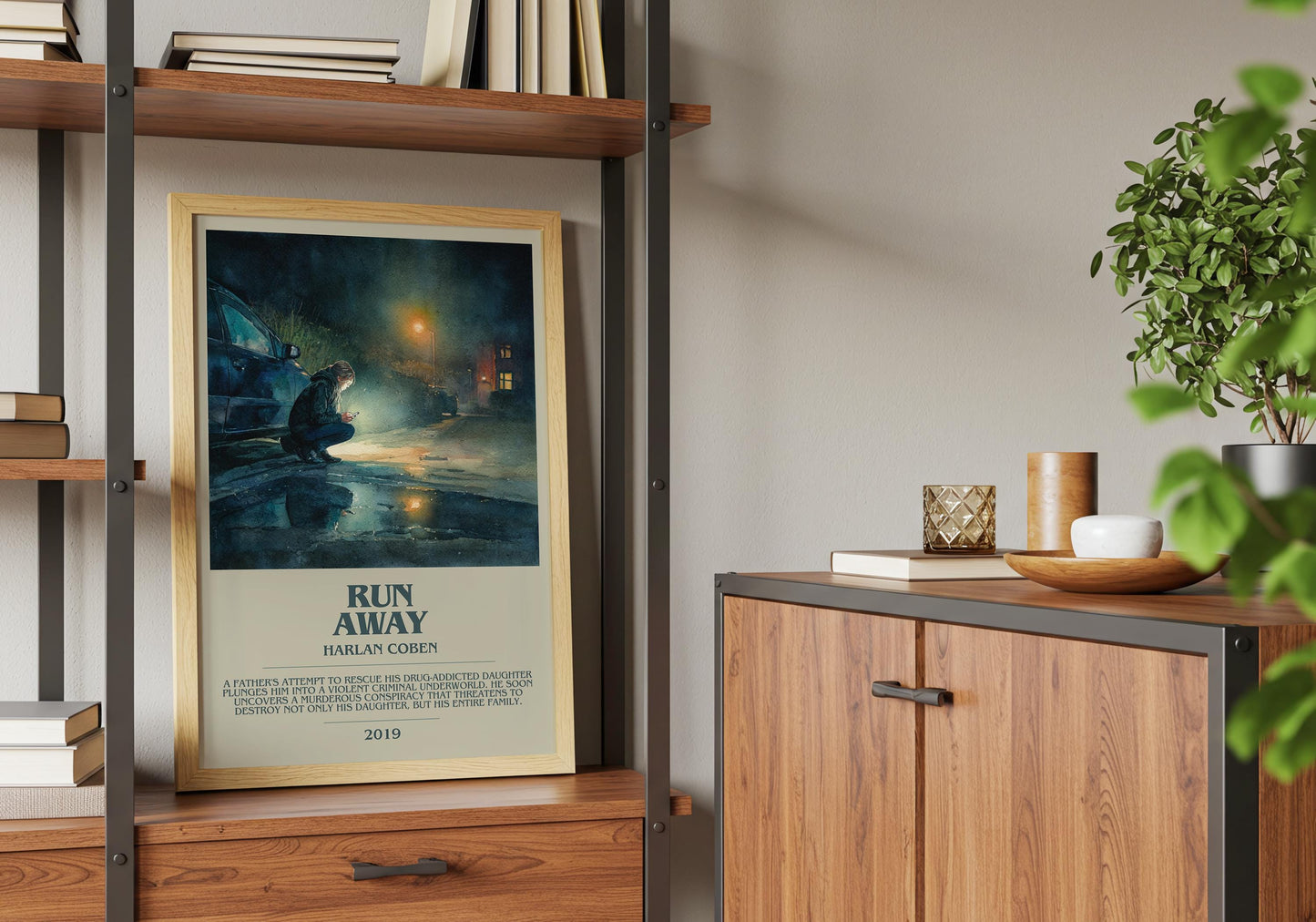 Run Away by Harlan Coben | Descriptive Book Poster | Modern