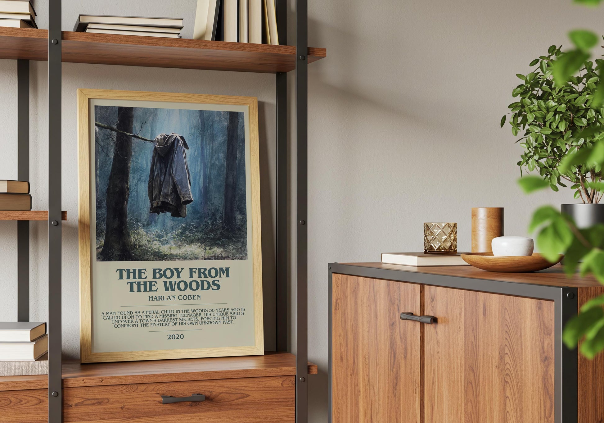 The Boy From The Woods by Harlan Coben | Descriptive Book Poster | Modern