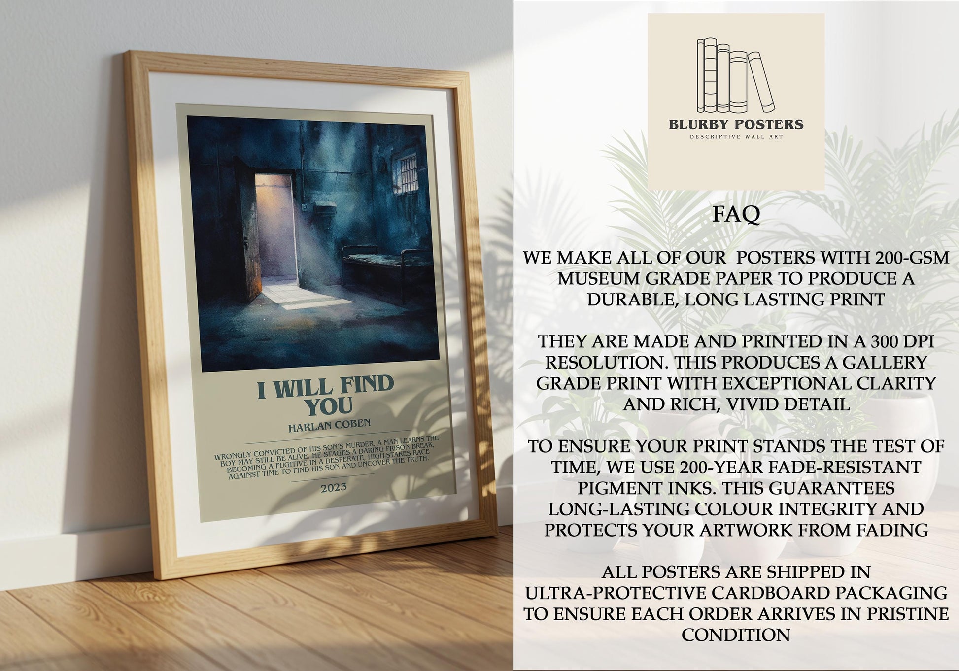 I Will Find You by Harlan Coben | Descriptive Book Poster | Modern