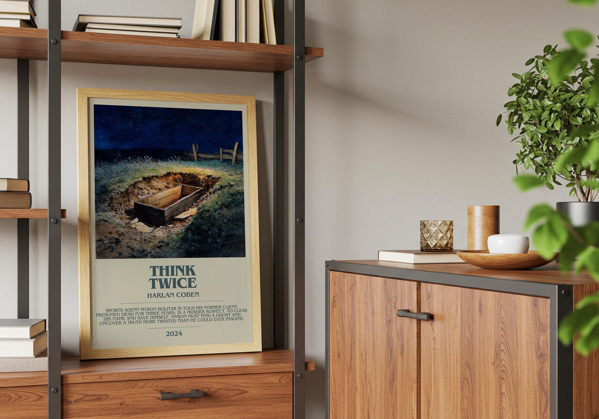 Think Twice by Harlan Coben | Descriptive Book Poster | Modern