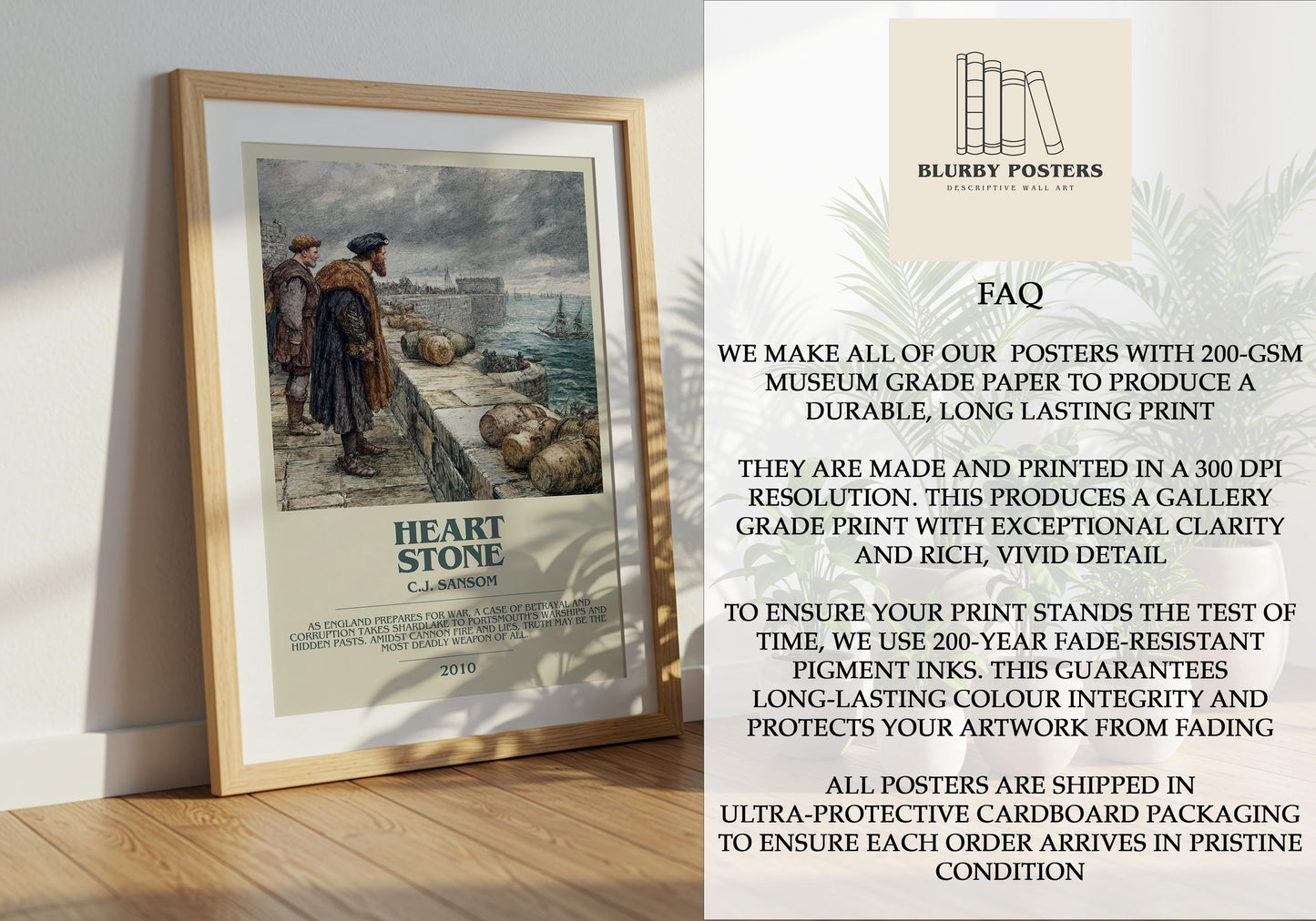 Heartstone by C.J Sansom | Descriptive Book Poster | Modern