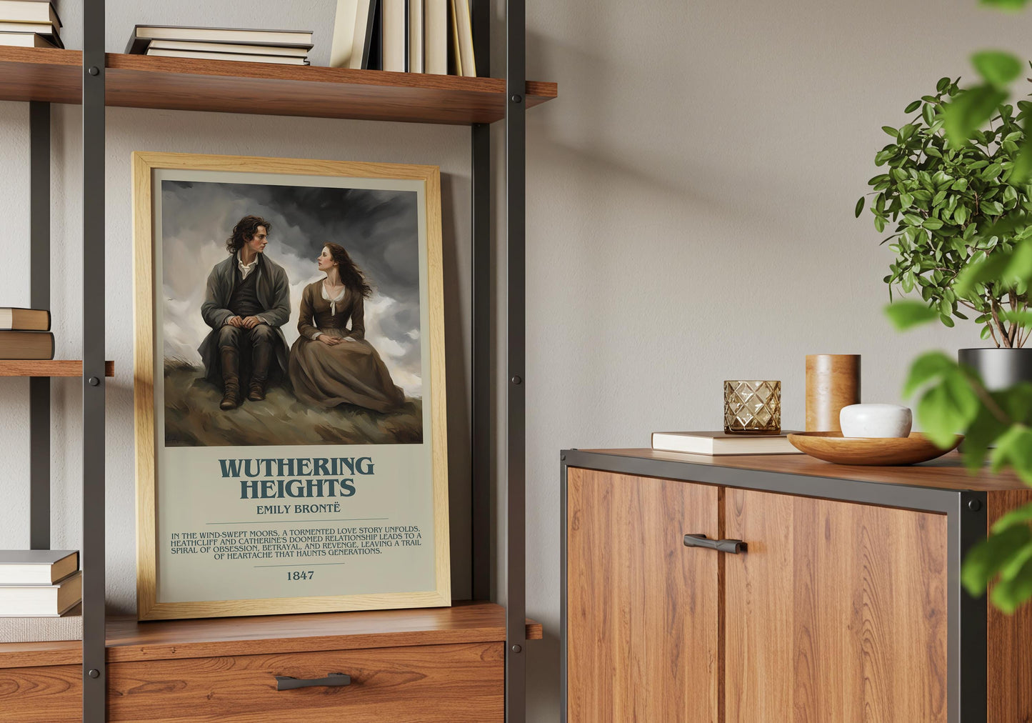 Wuthering Heights by Charlotte Bronte | Descriptive Book Poster | Modern