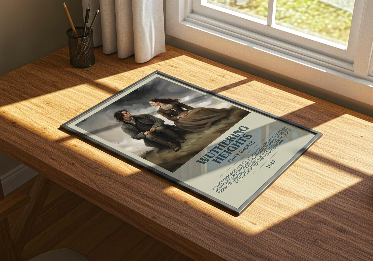 Wuthering Heights by Charlotte Bronte | Descriptive Book Poster | Modern