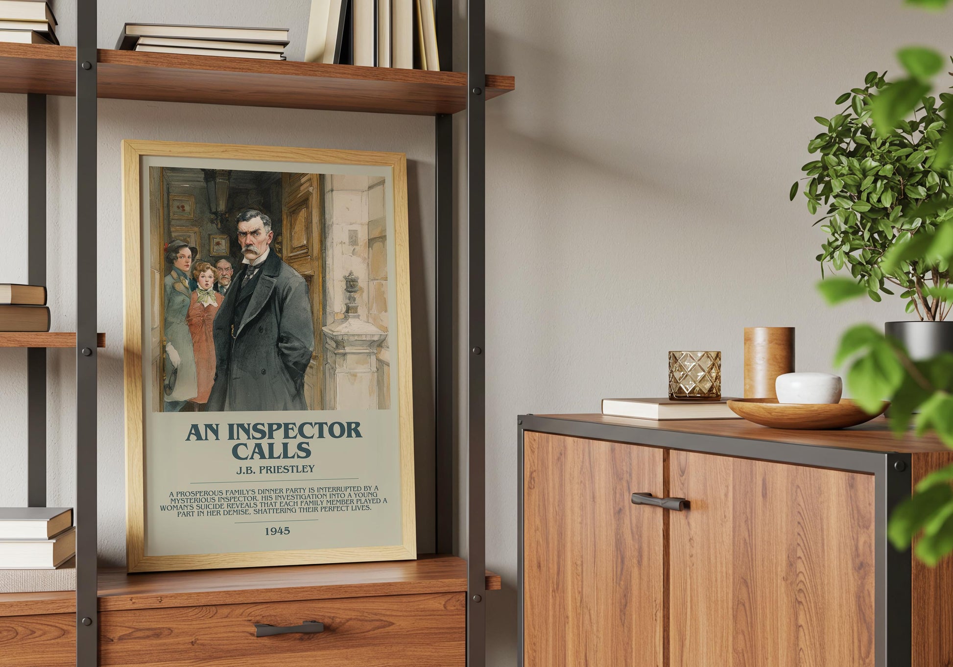 An Inspector Calls by J.B. Priestley | Descriptive Book Poster | Modern