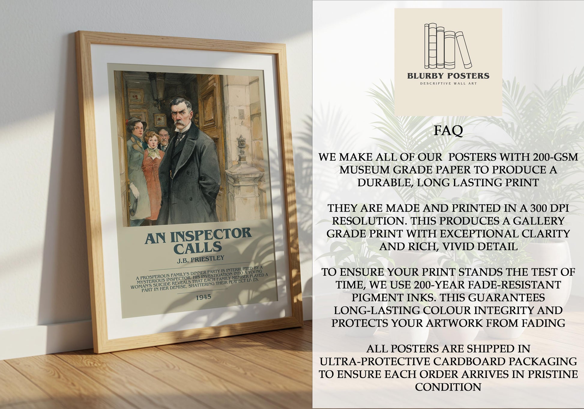 An Inspector Calls by J.B. Priestley | Descriptive Book Poster | Modern