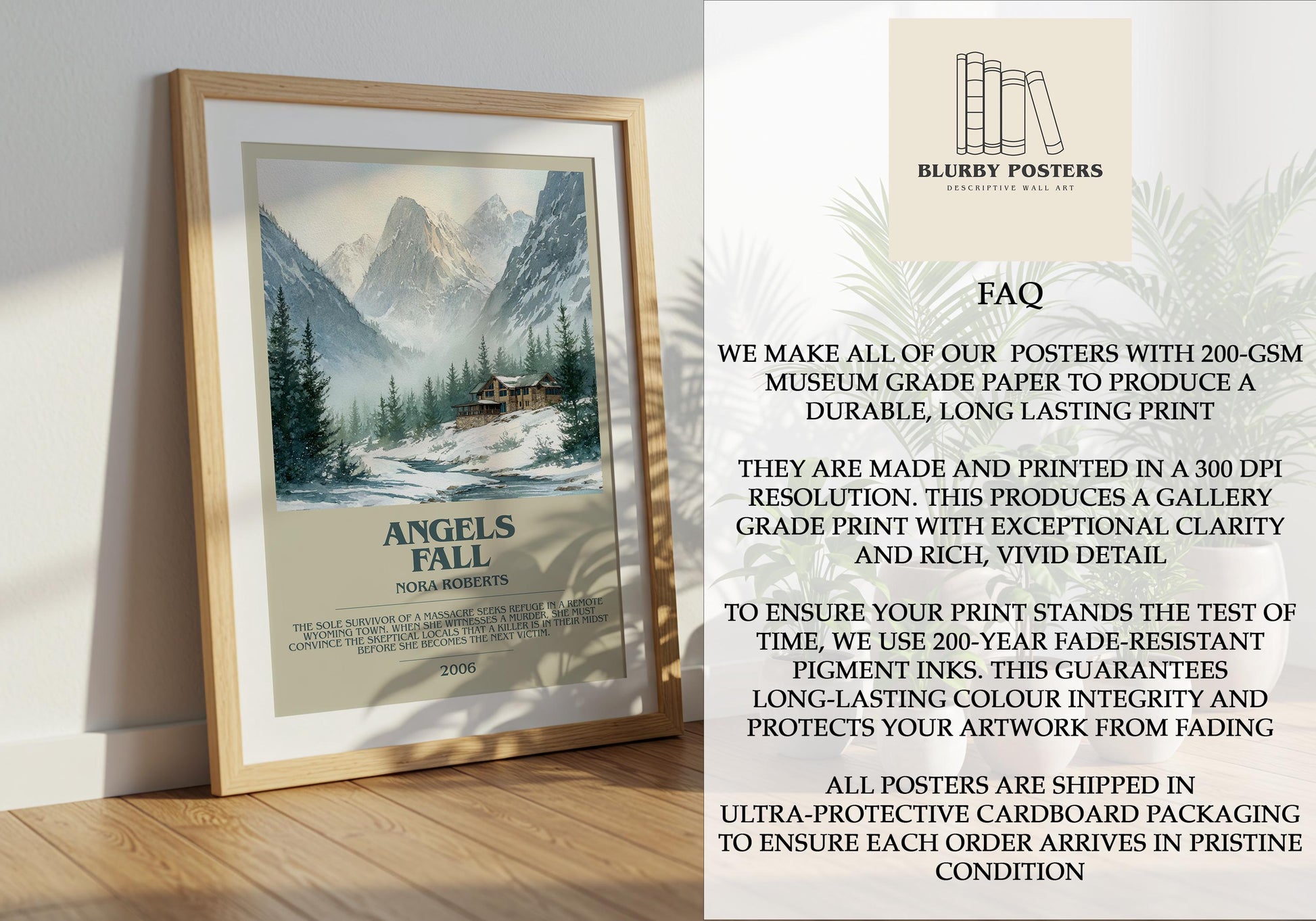 Angels Fall by Nora Roberts | Descriptive Book Poster | Modern