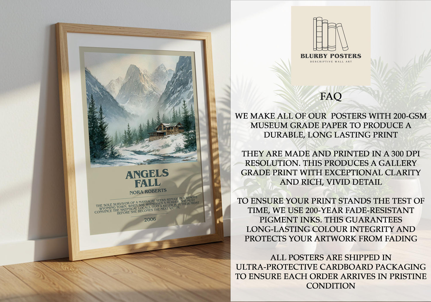 Angels Fall by Nora Roberts | Descriptive Book Poster | Modern