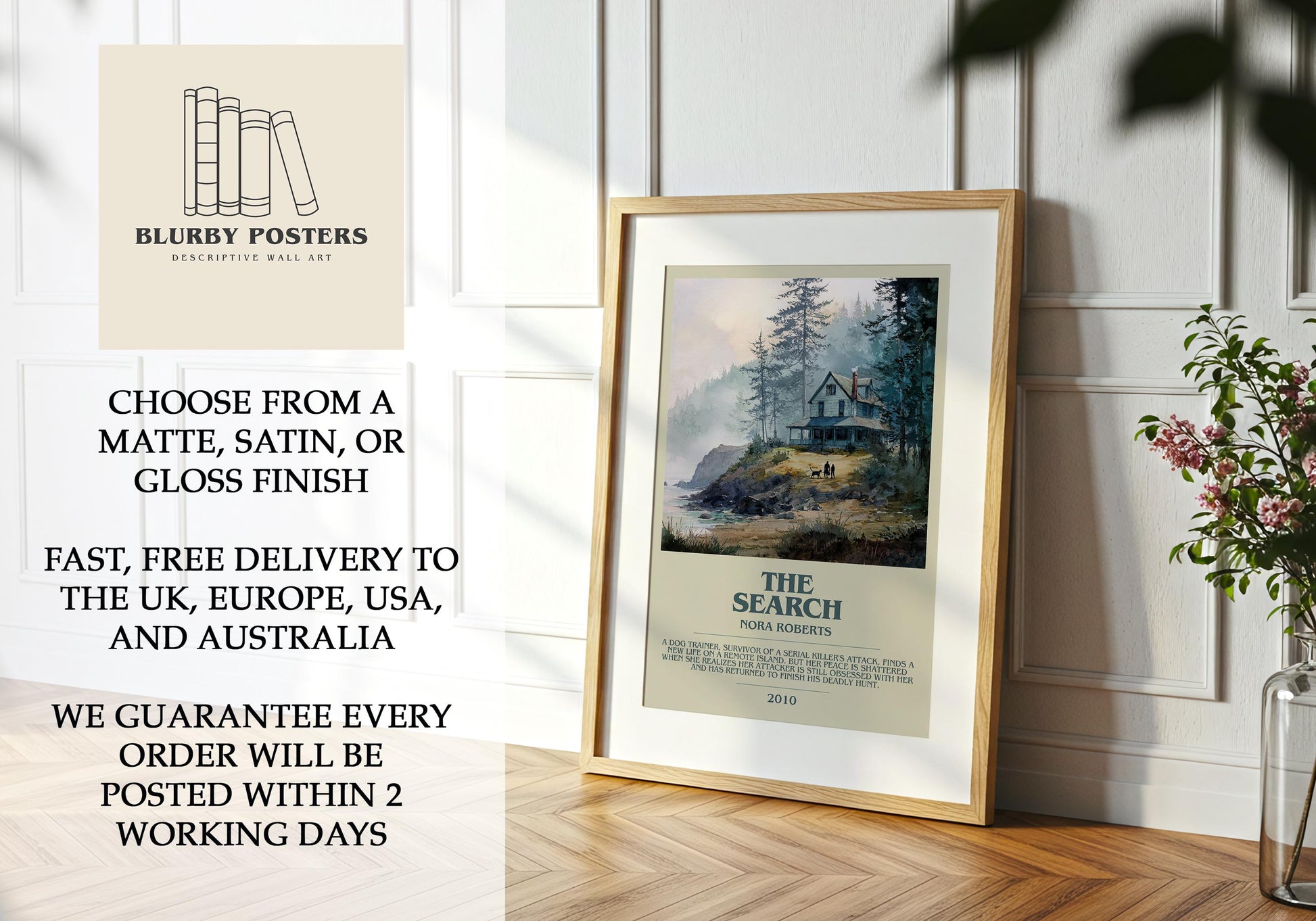 The Search by Nora Roberts | Descriptive Book Poster | Modern