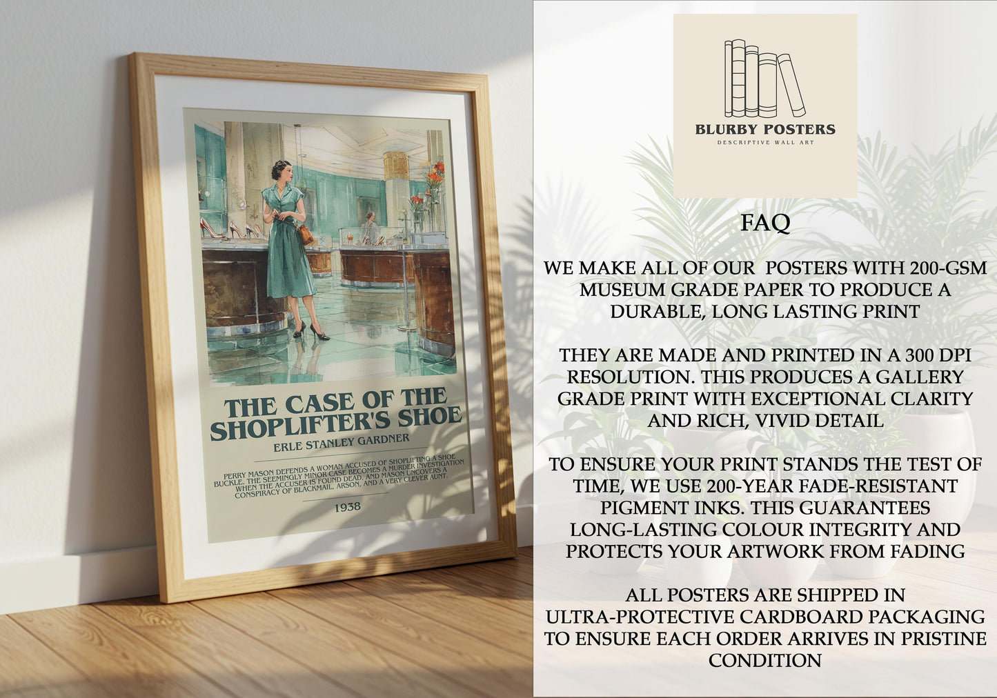 The Case of the Shoplifter's Shoe by Erle Stanley Gardner | Descriptive Book Poster | Modern