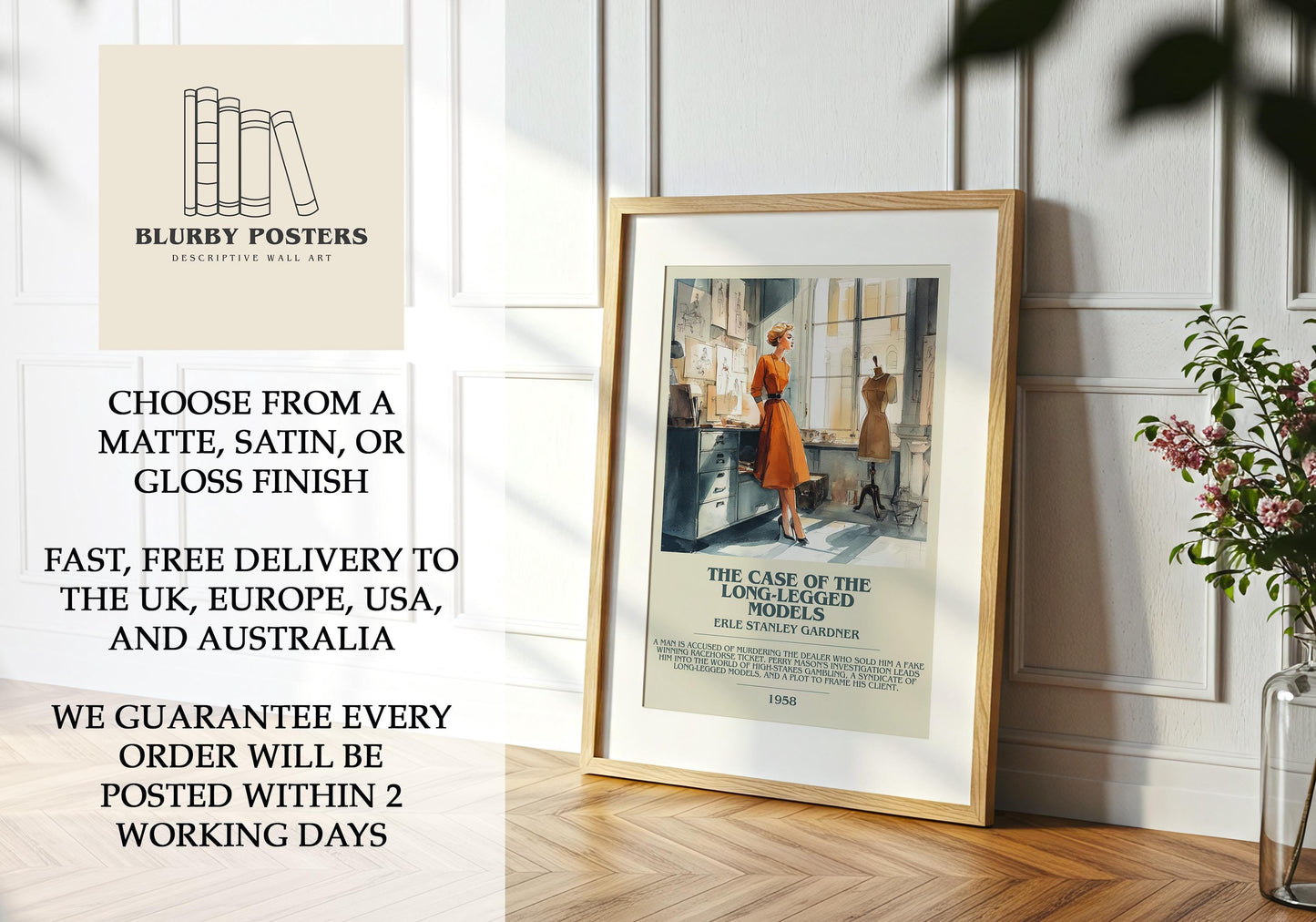 The Case of the Long-Legged Models by Erle Stanley Gardner | Descriptive Book Poster | Modern